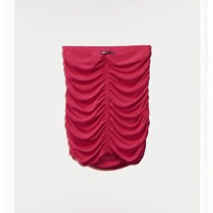 NWT Zara PINK gathered skirt